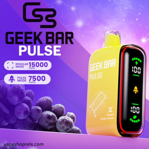 GEEK BAR PULESE 15000 Puffs 小火箭拋棄式電子煙 一次性霧化棒/可充電/側面LED現顯示/多種模式調節：圖片 2