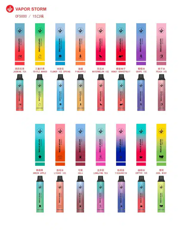 VAPOR STORM-風暴-CF5000 發光拋棄式/一次性電子煙- 飛霧5000口 6 風暴-CF5000
